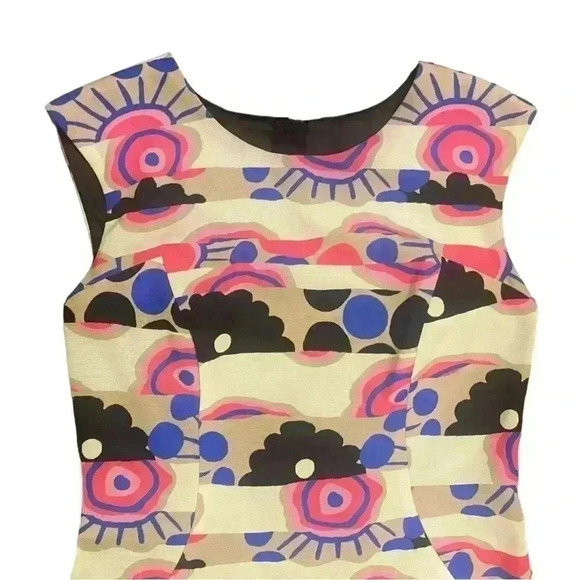 Milly Mixed Printed Sheath Dress Size 4 - Picture 4 of 10